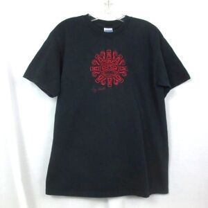 Tony Hunt Graphic T-Shirt Unisex Black Red Embroidered Inuit Totem Design Size M
